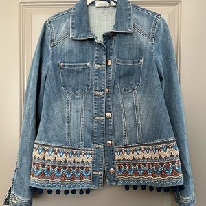 Chico’s embellished jean jacket